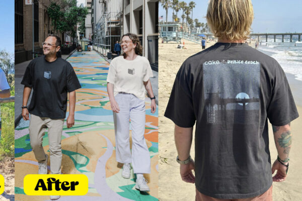 Cake Merch and Banners before after